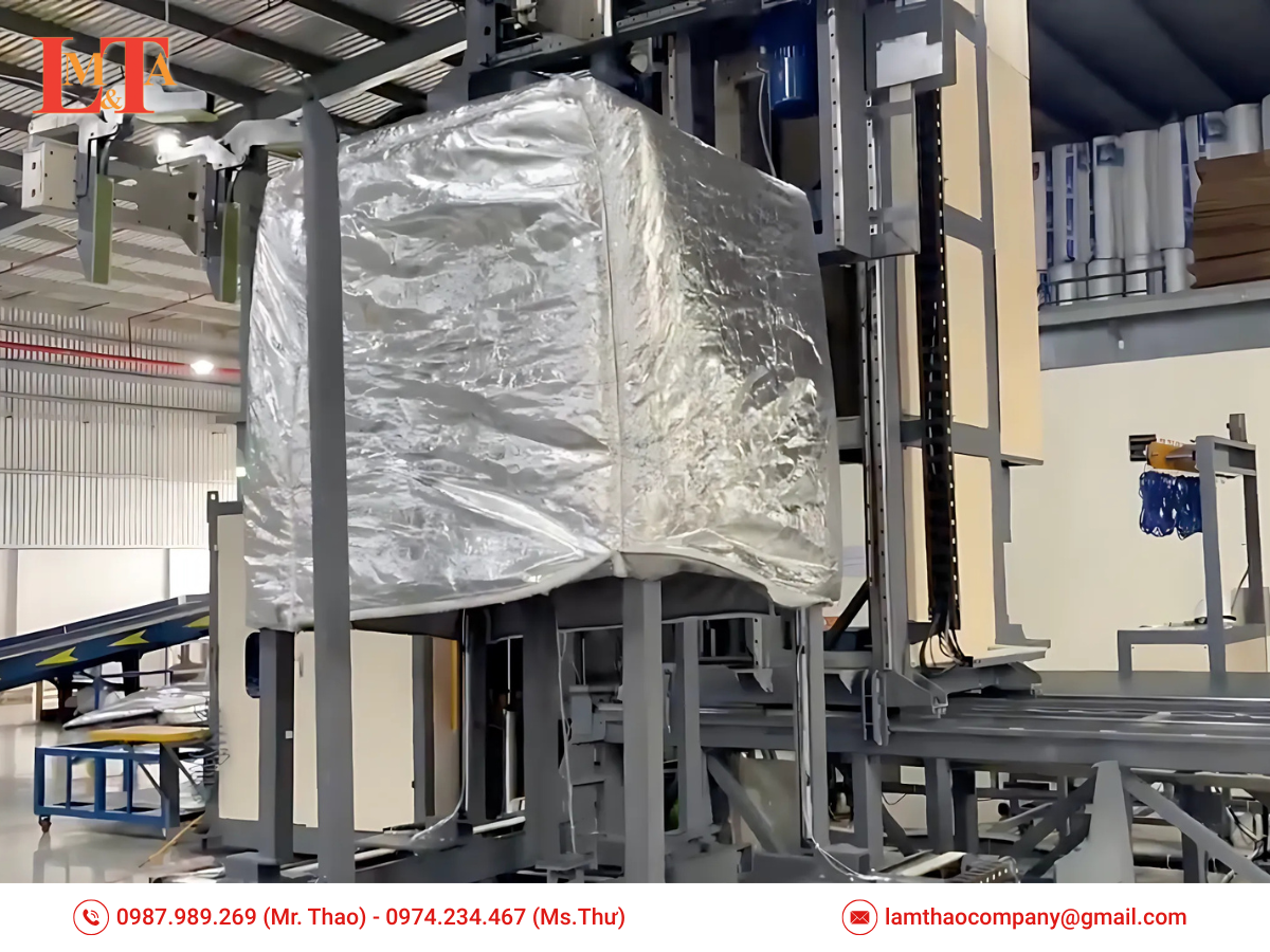 Dây chuyền sản xuất tự động Lộn Và Xếp Đóng Gói Bao Jumbo